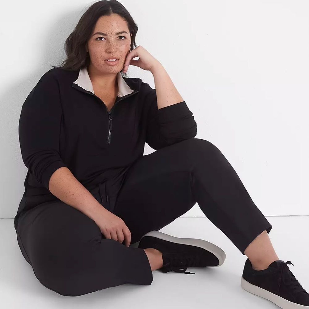 Livi active Lane Bryant Half-Zip Cozy Soft Pullover 3/4 Zip Crop Black Sz 18/20 - Picture 4 of 6